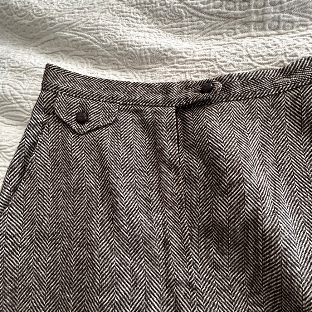 Russ Black and White Herringbone Skirt
